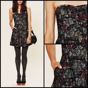 Free People Lace Overlay Neon Floral Corset Dress